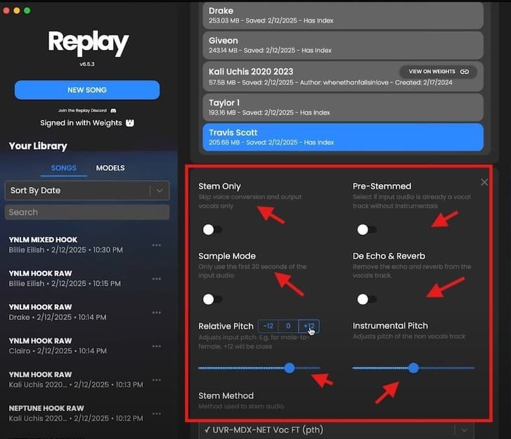 Replay AI Isolate Main Singer How to use