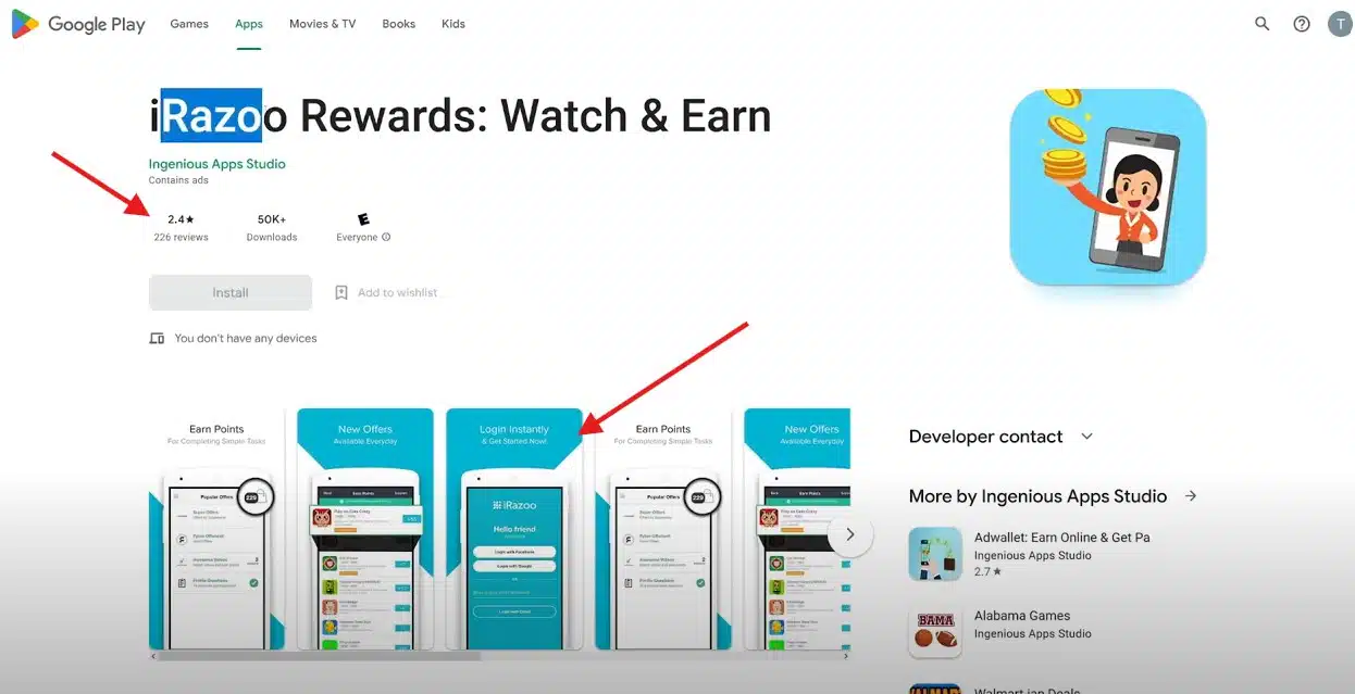 iRazoo just have simple surveys, offer walls, games to play, or videos to watch. But I'm telling you, this won't bring in huge amounts of money because you're not providing any significant value to them.